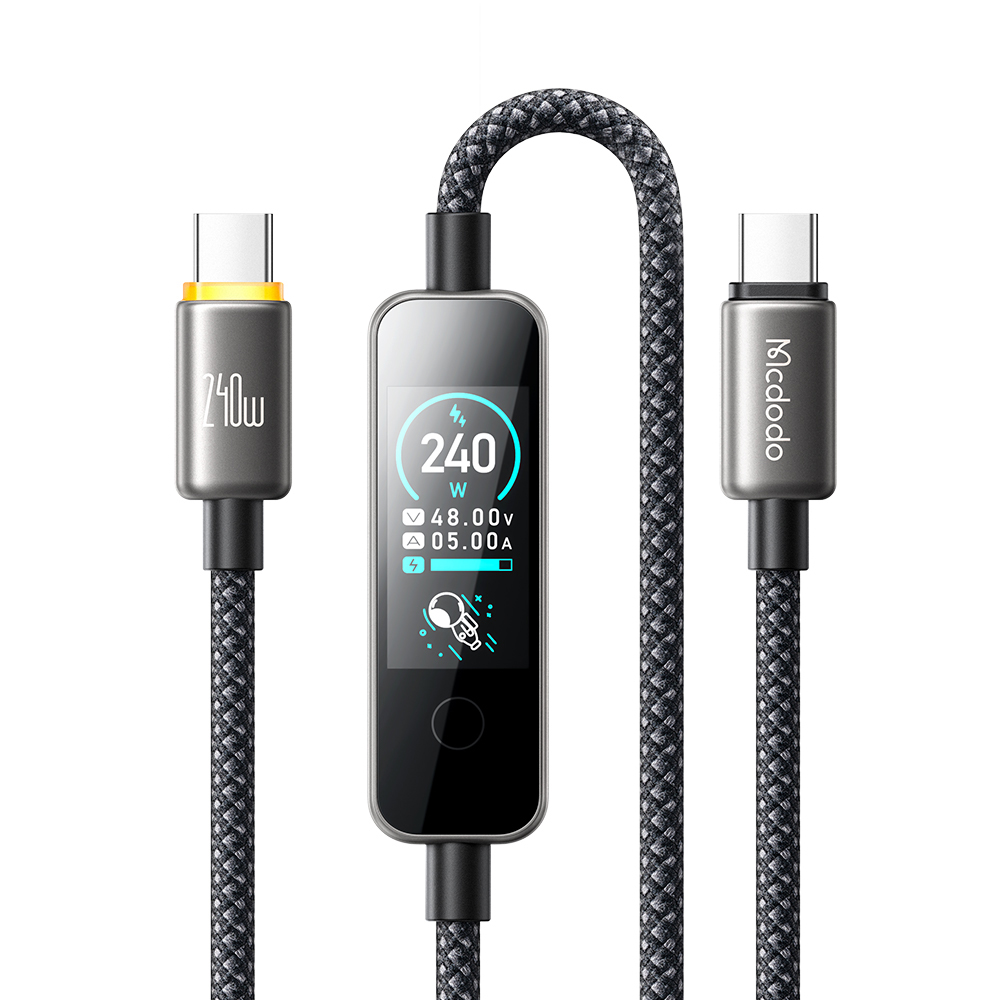 Datový kabel Mcdodo CA-8750 USB-C / USB-C 240 W s TFT displejem 1.2 m černý