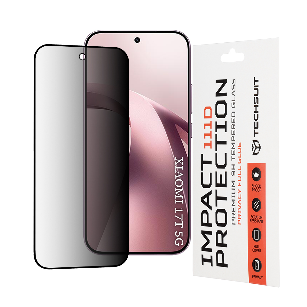 Tvrzené sklo Techsuit 111D Privacy Full Glue pro Xiaomi 17T černé