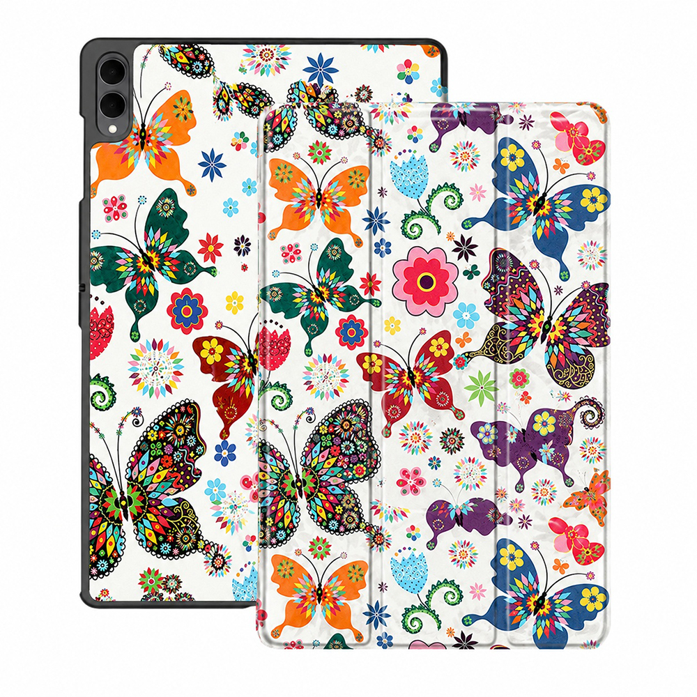 Pouzdro Techsuit FoldPro pro Samsung Galaxy Tab S11 Ultra / Tab S12 Ultra s motivem motýlů