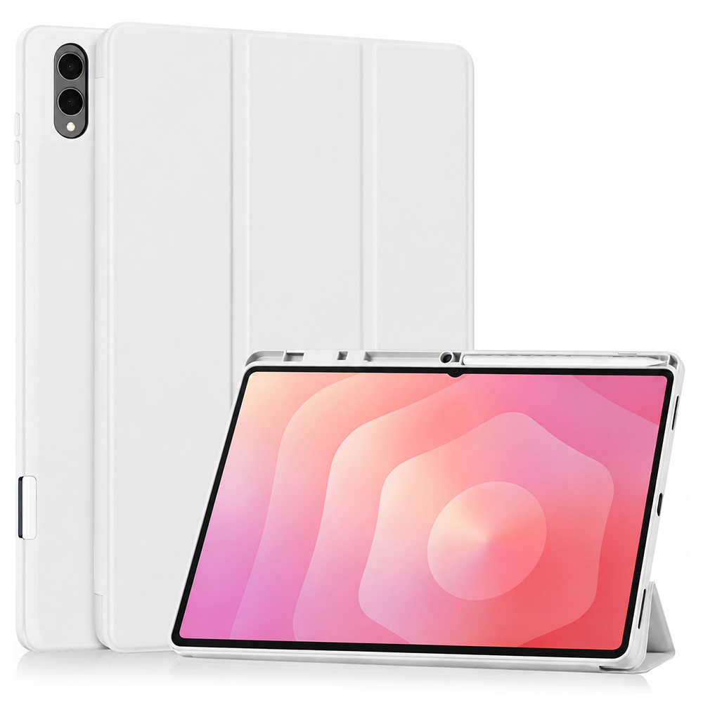 Pouzdro Techsuit Flex Trifold s držákem stylusu pro Samsung Galaxy Tab S11 Ultra / Tab S12 Ultra šedé