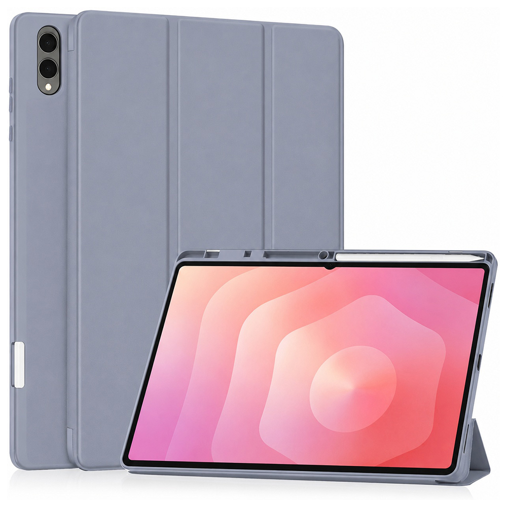 Pouzdro Techsuit Flex Trifold s držákem stylusu pro Samsung Galaxy Tab S11 Ultra / Tab S12 Ultra fialové
