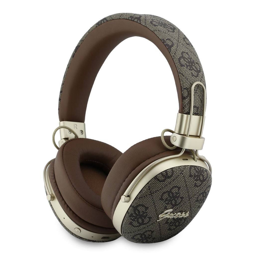 Bezdrátová sluchátka Guess 4G Metal Script Logo ENC hnědé