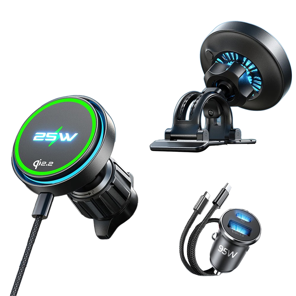 Držák do auta s bezdrátovým nabíjením Lisen W116 Qi2.2 25 W černý