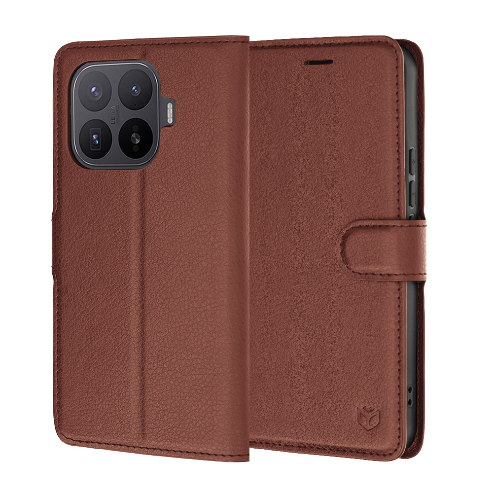Pouzdro Techsuit Leather Folio pro Xiaomi 17T Pro hnědé