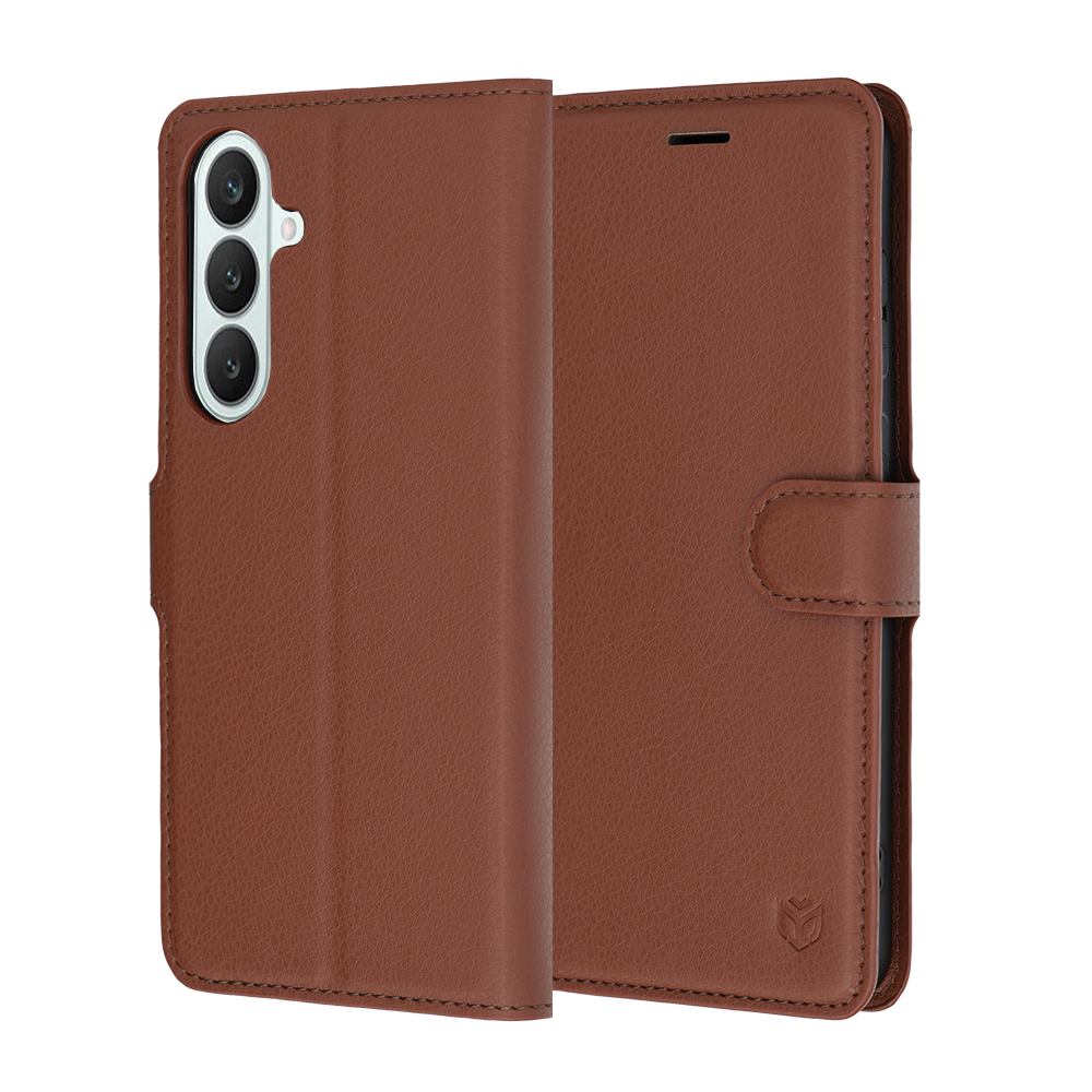 Pouzdro Techsuit Leather Folio pro Samsung Galaxy S26 FE a S25 FE hnědé