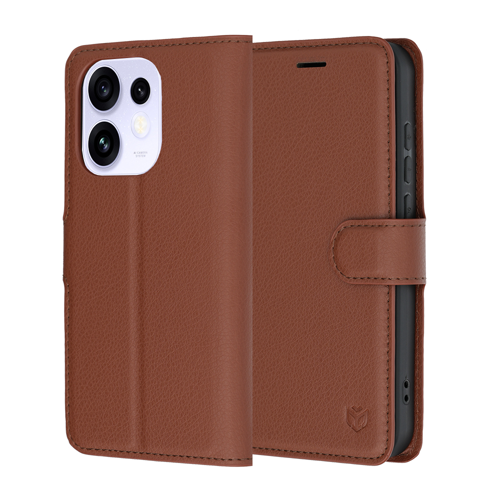 Pouzdro Techsuit Leather Folio pro OPPO Reno16 hnědé