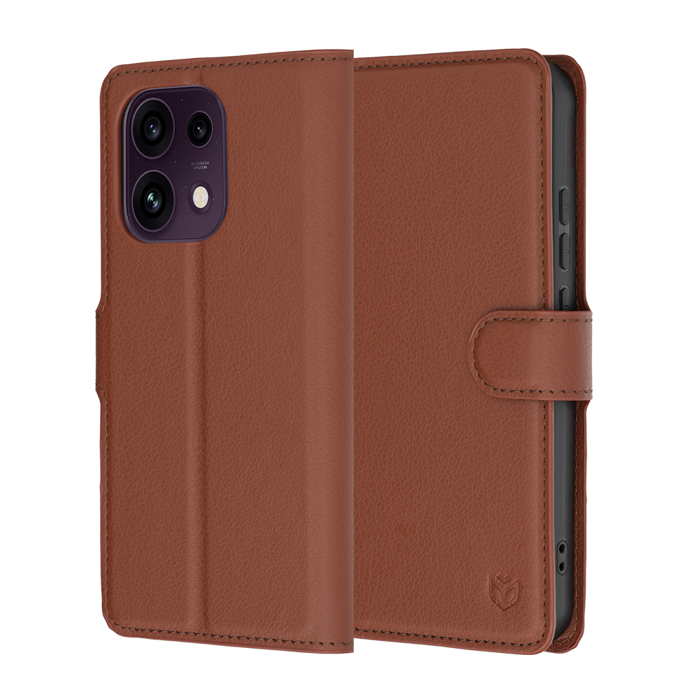 Pouzdro Techsuit Leather Folio pro OPPO Reno16 F a Reno16 FS hnědé