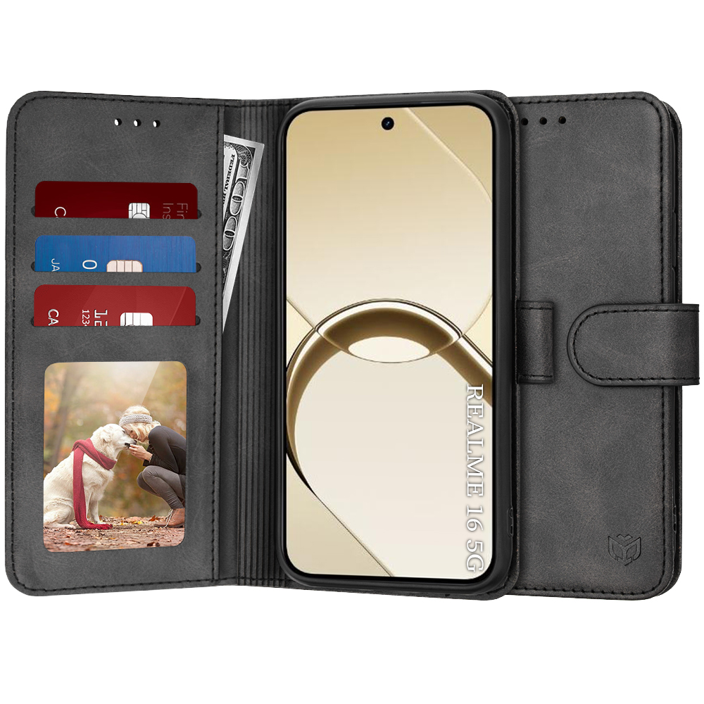 Pouzdro Techsuit Diary Book pro Realme 16 5G černé