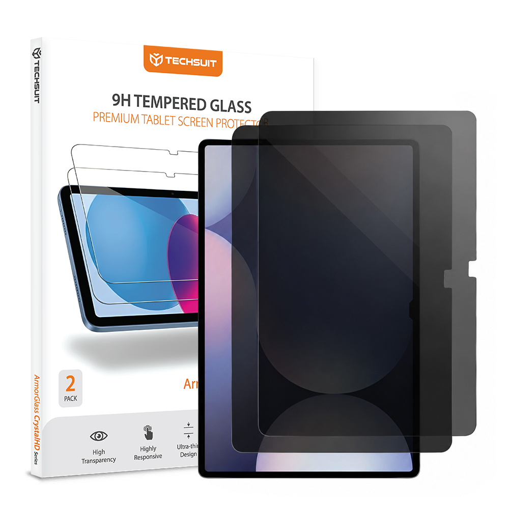 Tvrzené sklo Techsuit ArmorGlass CrystalHD s filtrem soukromí 2 ks pro Samsung Galaxy Tab S9 Plus / S9 FE Plus / S10 Plus