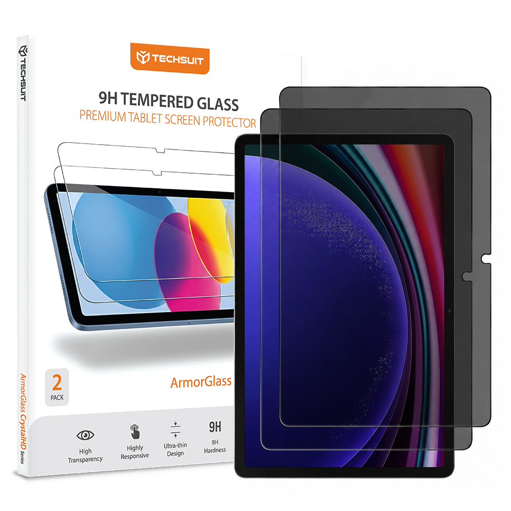 Tvrzené sklo Techsuit ArmorGlass CrystalHD s filtrem soukromí 2 ks pro Samsung Galaxy Tab S9 / S9 FE / S10 FE / S10 Lite