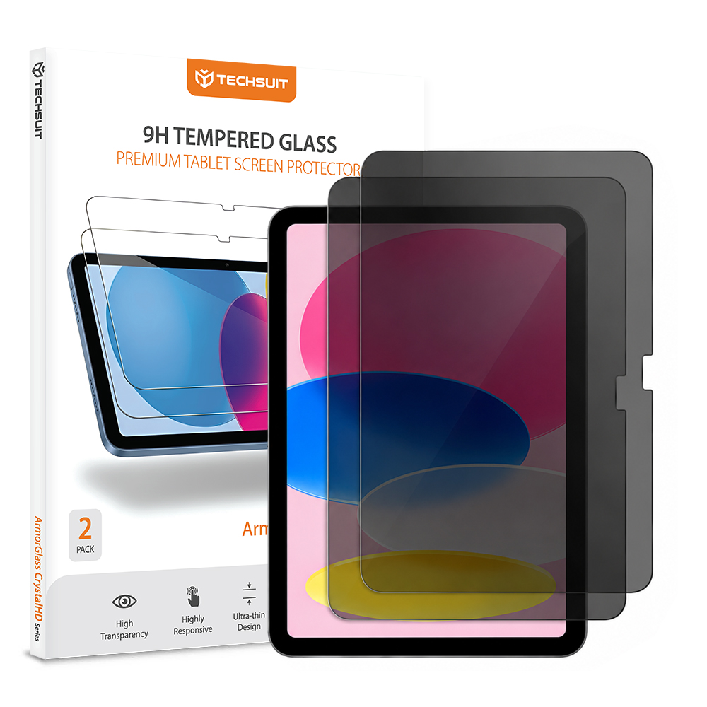Tvrzené sklo Techsuit ArmorGlass CrystalHD s filtrem soukromí 2 ks pro iPad 10 2022 10.9 / iPad 11 2025