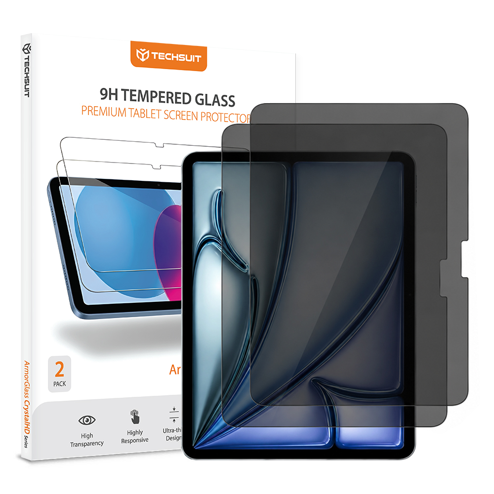 Tvrzené sklo Techsuit ArmorGlass CrystalHD s filtrem soukromí 2 ks pro iPad Air 11 2024 / 2025 / 2026