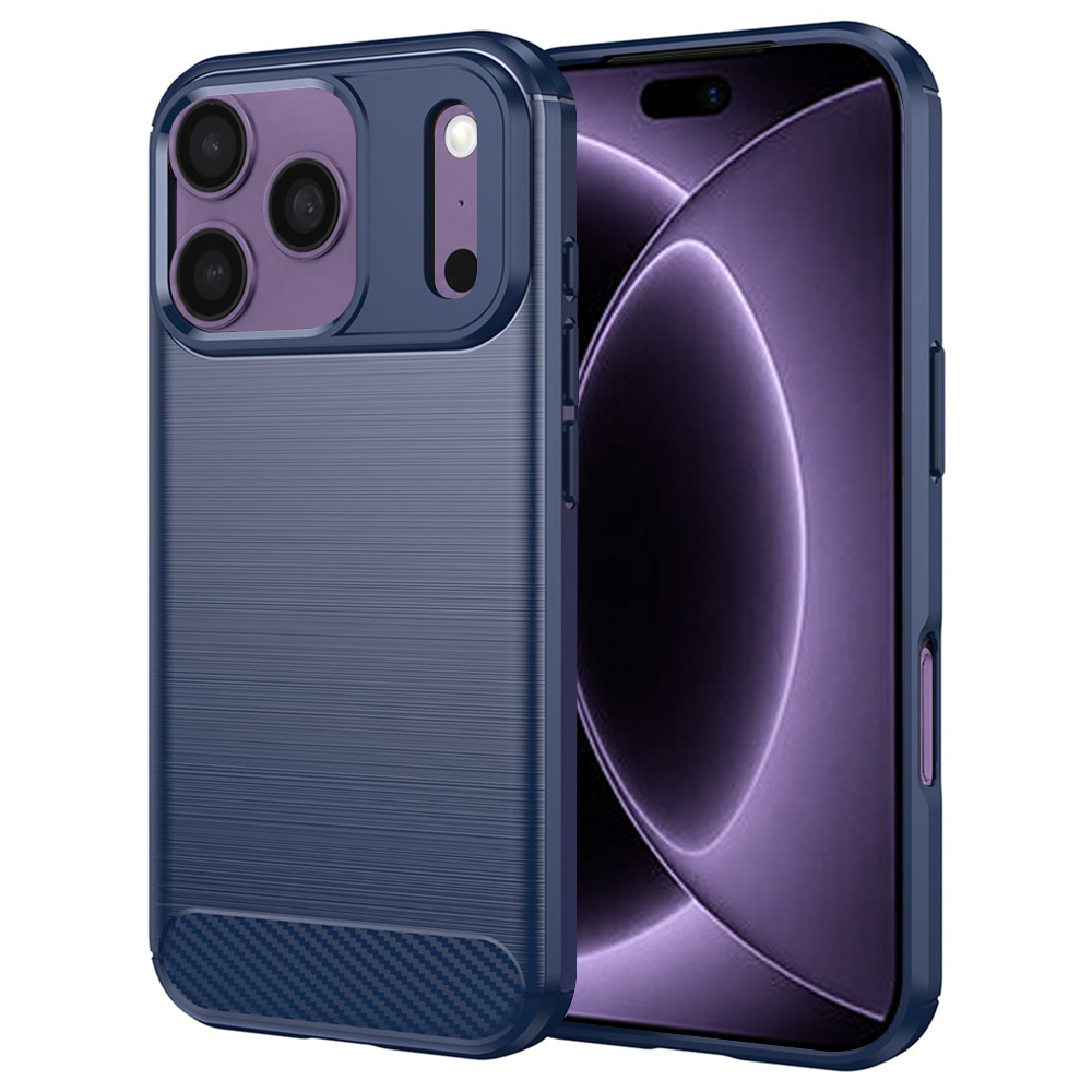 Kryt Techsuit Carbon Silicone pro iPhone 18 Pro / iPhone 17 Pro modrý