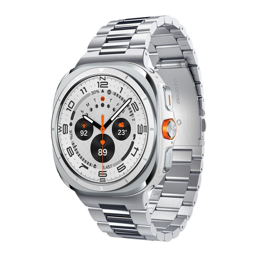 Řemínek Spigen Modern Fit 316L pro Samsung Galaxy Watch Ultra 47 mm a Watch Ultra 2 stříbrný
