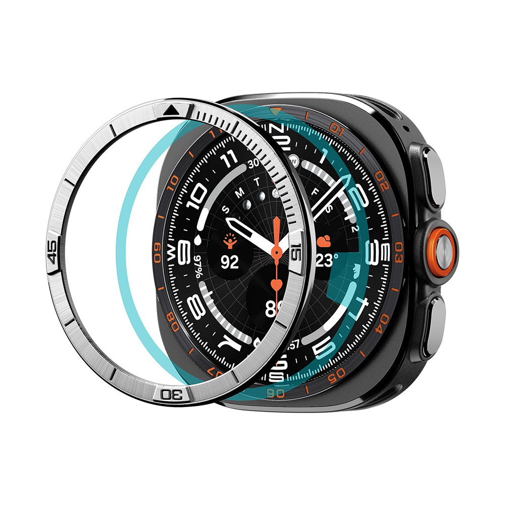 Ochranný rámeček Spigen Bezel Tune Pilot pro Samsung Galaxy Watch Ultra 2 stříbrný
