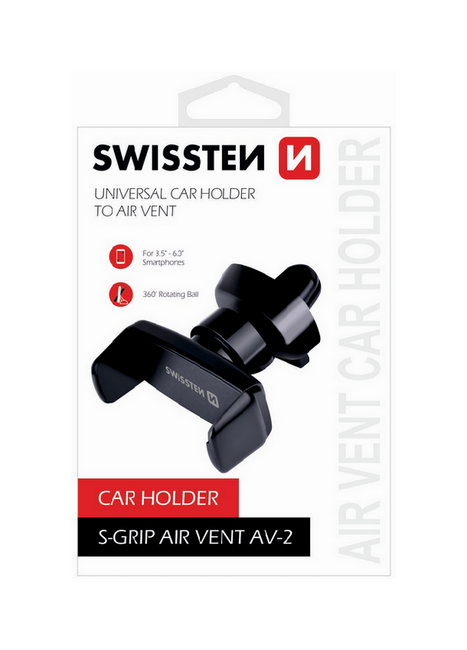 Držák do auta na větrací mřížku značky Swissten S-Grip AV-2 černý