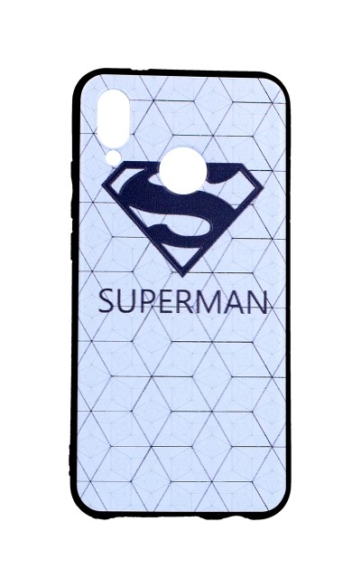 Zadní 3D silikonový kryt na mobil Huawei P20 Lite bílý Superman