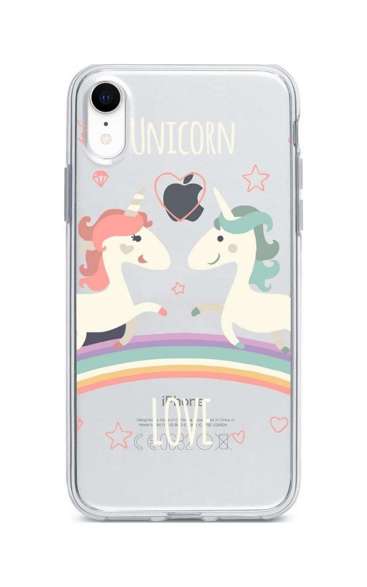 Zadní silikonový kryt na mobil iPhone XR Unicorn Love