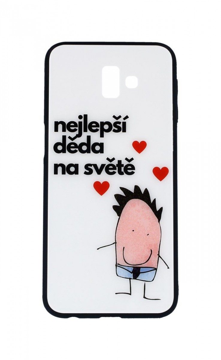 Zadní pevný kryt GLASS na mobil Samsung J6+ nejlepší děda na světě