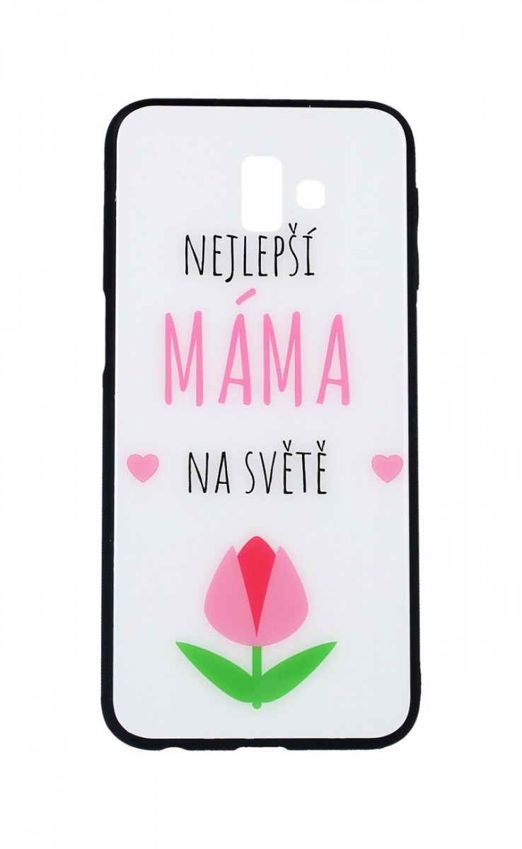 Zadní pevný kryt GLASS na mobil Samsung J6+ nejlepší máma na světě