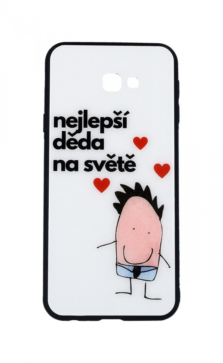 Zadní pevný kryt GLASS na mobil Samsung J4+ nejlepší děda na světě