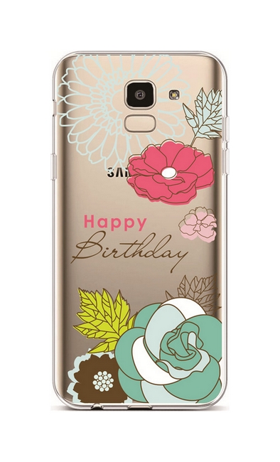 Zadní silikonový kryt na mobil Samsung J6 Happy Birthday