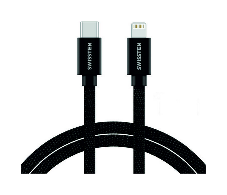 Datový kabel Swissten USB-C / Lightning 1,2m černý
