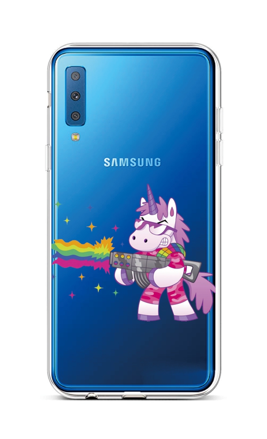 Zadní silikonový kryt na mobil Samsung A7 Rainbow Gun