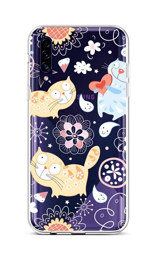 Zadní silikonový kryt na mobil Samsung A30s Happy Cats