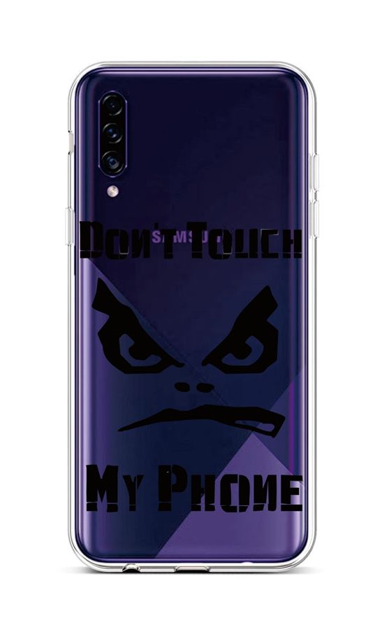 Zadní silikonový kryt na mobil Samsung A30s Don't Touch průhledný