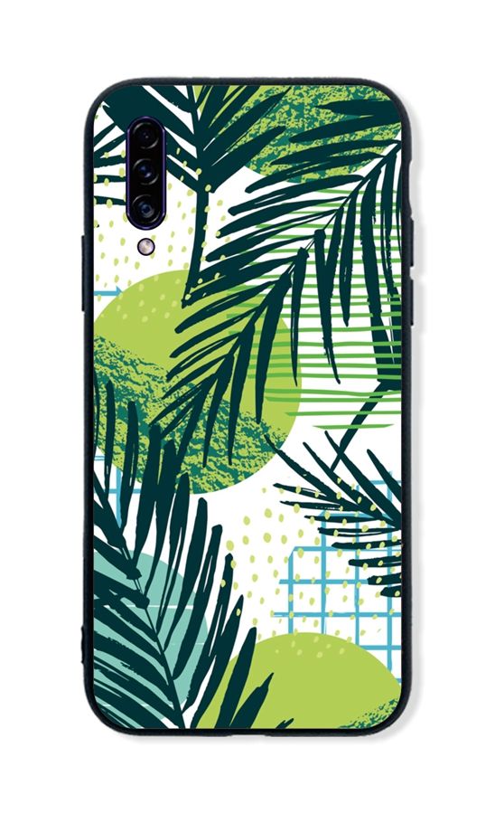 Zadní pevný kryt LUXURY na mobil Samsung A30s Green Leaves