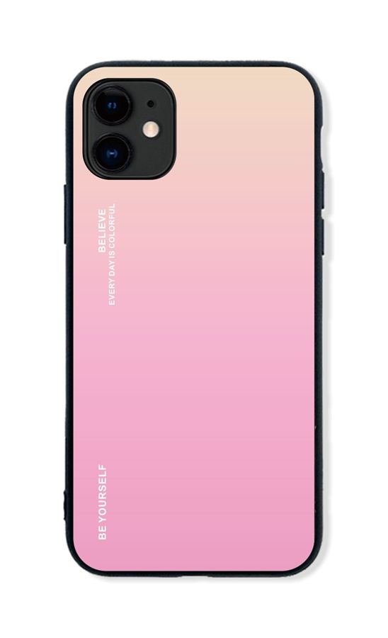 Zadní pevný kryt LUXURY na mobil iPhone 11 duhový meruňkový