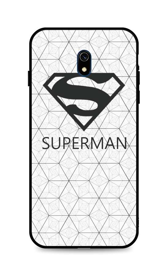 Zadní 3D silikonový kryt na mobil Xiaomi Redmi 8A Bílý Superman