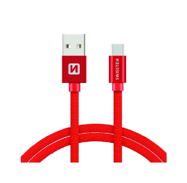 Datový kabel Swissten microUSB 1,2m červený
