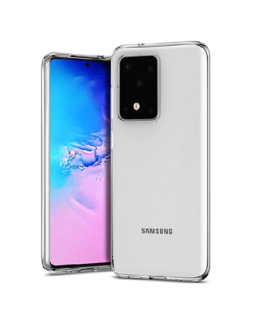 Ultratenký zadní silikonový kryt na mobil Samsung S20 Ultra 5G 0,5 mm průhledný
