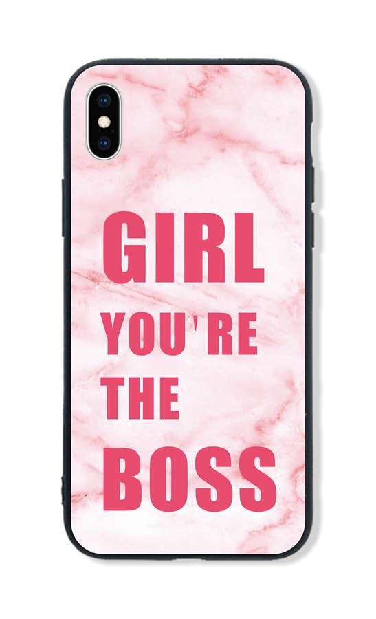 Zadní pevný kryt LUXURY na mobil iPhone XS Girl Boss