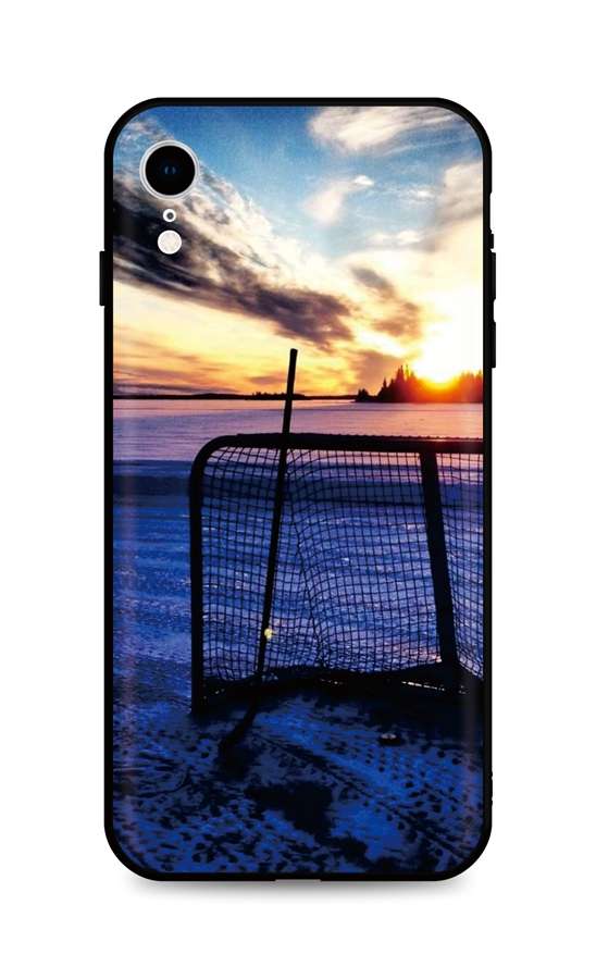 Zadní silikonový kryt DARK na mobil iPhone XR Hockey Sunset