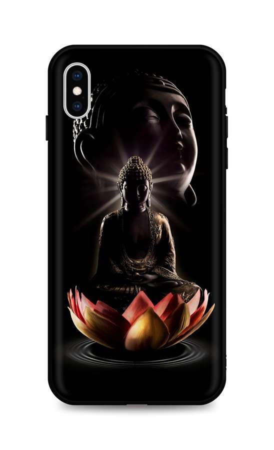 Zadní silikonový kryt DARK na mobil iPhone XS Meditation