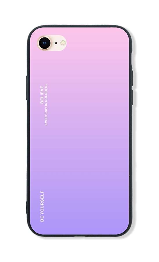 Zadní pevný kryt LUXURY na mobil iPhone SE 2020 duhový růžový