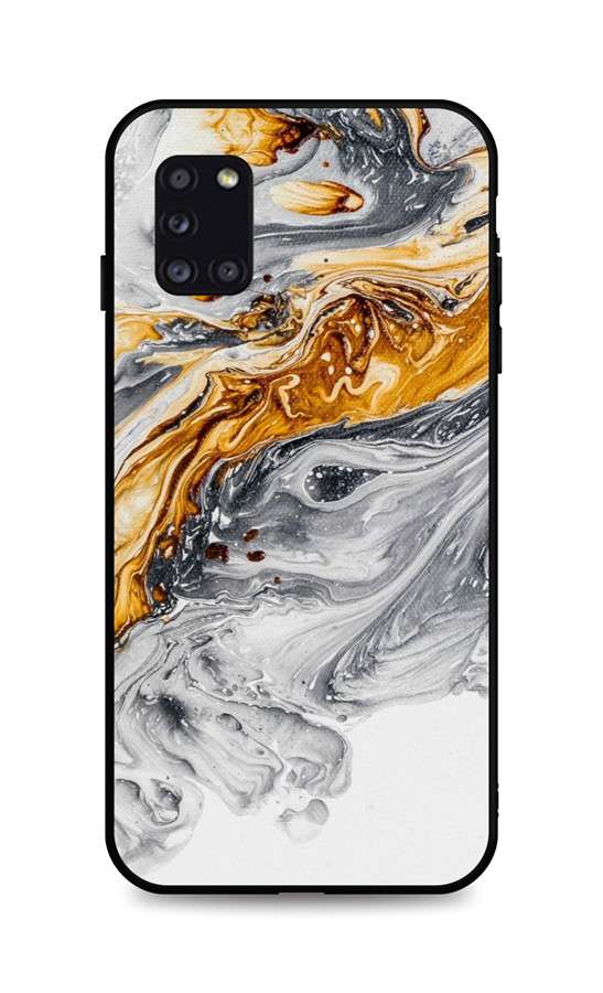 Zadní pevný kryt LUXURY na mobil Samsung A31 Marble šedo-zlatý