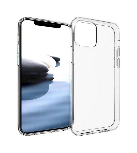 Zadní silikonový kryt na mobil iPhone 12 1 mm průhledný