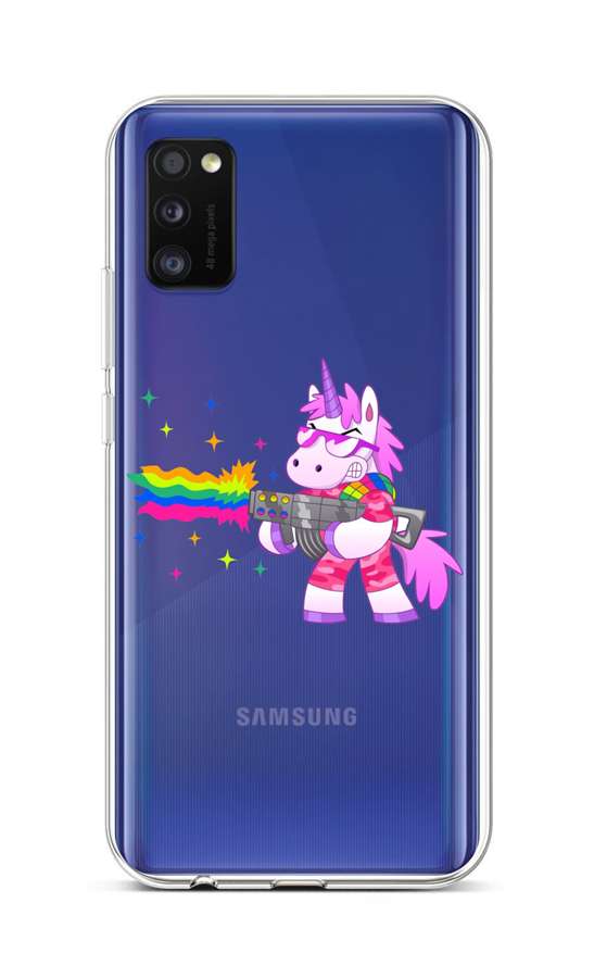 Zadní silikonový kryt na mobil Samsung A41 Rainbow Gun