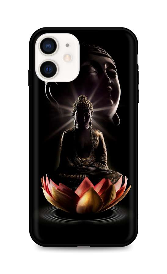 Zadní silikonový kryt DARK na mobil iPhone 12 mini Meditation