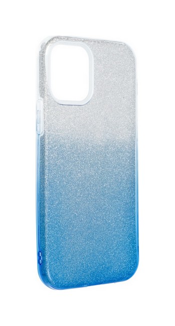 Zadní pevný kryt na mobil iPhone 12 glitter stříbrno-modrý