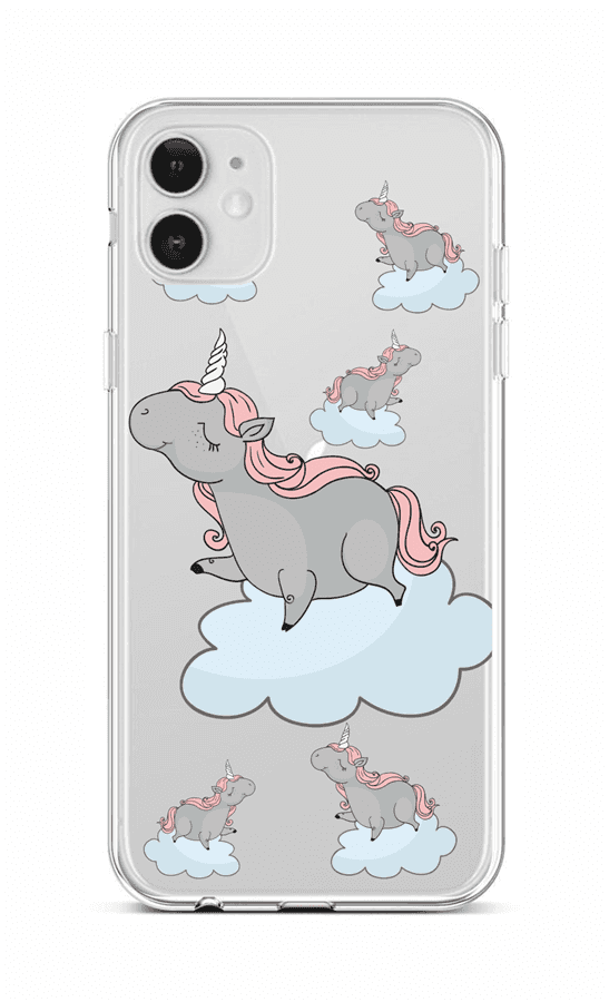 Zadní silikonový kryt na mobil iPhone 12 Grey Unicorns