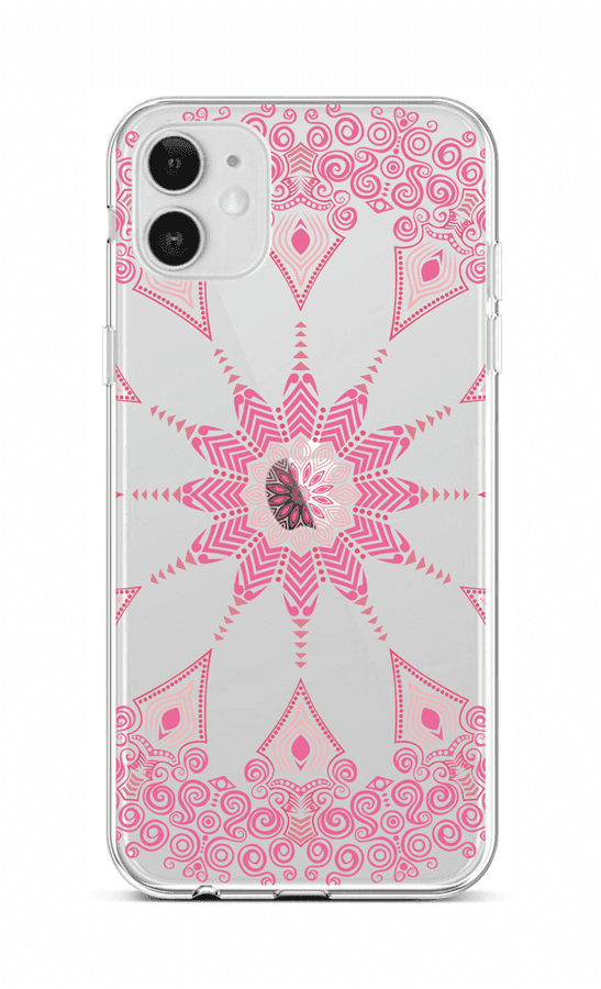 Zadní silikonový kryt na mobil iPhone 12 Pink Mandala