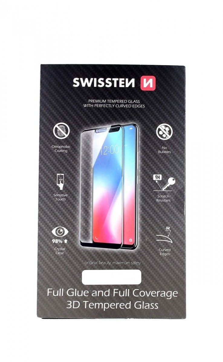 Tvrzené sklo Swissten na mobil Xiaomi Redmi 9C 3D zahnuté černé