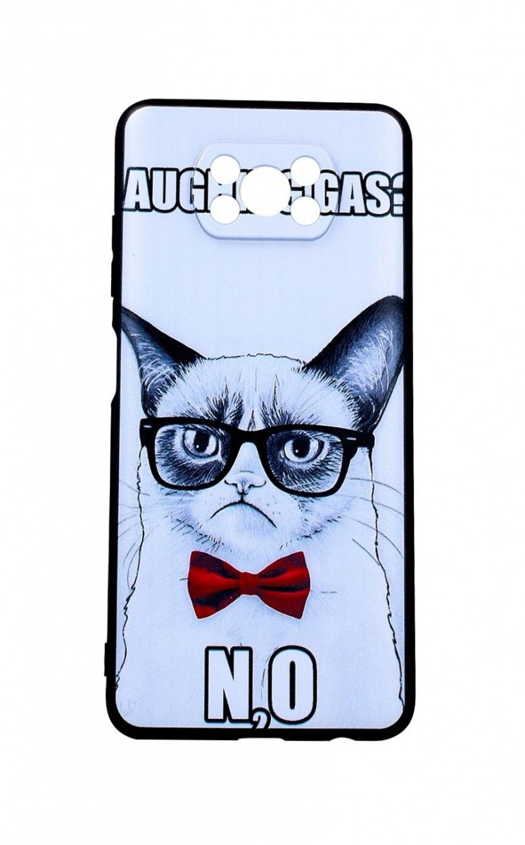 Zadní 3D silikonový kryt na mobil Xiaomi Poco X3 Grumpy Cat
