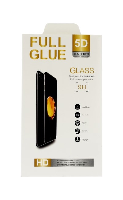 Tvrzené sklo FullGlue na mobil Huawei P Smart 2021 5D černé