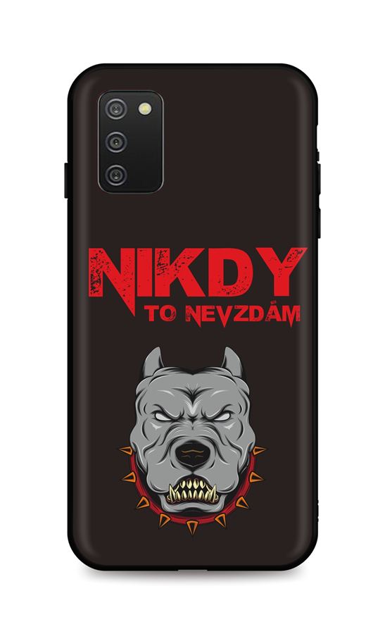 Zadní silikonový kryt DARK na mobil Samsung A02s Nikdy to nevzdám